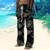 Męskie spodnie Męskie spodnie Męskie drzewo kokosowe Summer Beach Animal Wygodne codzienne hawajskie projektant