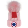 Designer beanie knitted bonnet woolen winter hats for men head warm soft thicken faux fur pom skull cap fashion solid color cappello female ribben cuffed brim ga030