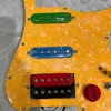 SSH – protection de micro de guitare Strat pré-câblée, Alnico v-coil, ensemble de micros Humbuckers fendus, interrupteur d'arrêt, réduction du bruit, chevilles en laiton 500K