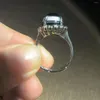 クラスターリング1pcs/lot natural eye agate ring黒と白の1 dzi s925シルバーレディースジュエリーフォークカスタムサイズ調整可能なユニークな宝石