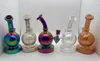 Vente chaude Nano Placage Narguilé Verre Brûleur À Huile Bong Conduites D'eau Coloré Recycleur Dab Rig Bongs pour Fumer Petit Bubbl Catcher avec Tuyaux De Brûleur À Huile En Verre Mâle