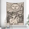 Tapestries Tarot card psychedelic scene home decoration art tapestry hippie bohemian divination wall hanging sheets 230422