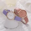 Relógios de pulso relógio feminino redondo disco elegante assista design criativo Design de quartzo cinta de couro Presentes RELOJES PARA MUJER