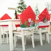 Крышка стулья рождественские орнаменты напечатано Санта -Клаус Снеговик обложка домашнего украшения снежинка красная костюма
