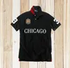 Chicago Kısa Kollu Polos Gömlek Erkek Tişört Şehri Sürümü 100% Pamuk Nakış Erkekler S-5XL