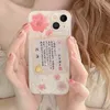 Funda de teléfono de silicona de diseñador Ink Peach Blossom adecuada para iPhone 14 13 12 Pro max 11 14plus Funda de teléfono anticaída de carcasa suave