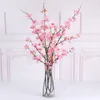 Dekorativa blommor 109 cm Artificial Silk Peach Blossom Branch Fake Plum Wedding Arrangement Dekoration Party Home Garden Decor