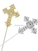 Autres fournitures de fête festives Crystal Cross Cake Topper pour la décoration de mariage de baptême Baby Shower Decor5101064