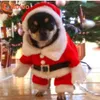 Одежда для собак, теплые рождественские костюмы для домашних животных, милый зимний костюм с шапкой, наряд Санта-Клауса, толстовки для щенков, кошачья рождественская праздничная одежда 231122