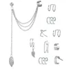 Creolen Einfache Mode Temperament Damen Ohrloch Gratis Ringclip 12-teiliges Set