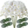 装飾的な花32 "人工蝶蘭セット偽のラテックス6 PCSステム植物本物のタッチハンドウェディングホーム