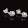 Boucles d'oreilles EVACANDIS faites à la main pour femmes, perles baroques florales colorées scintillantes plaquées Zircon, aiguille en argent S925