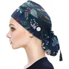 Berretti in cotone con stampa Bouffant Cappello fasciatura con fascia antisudore Scrub regolabile Uomo Donna Gorro Enfermera Quirofano Berretti Beanie/Teschio