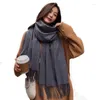 Scarves Autumn Cotton Scarf For Women Lady Solid Color Tassel Thin Soft Plain Shawl Viscose Winter Warm Wrap Shawls