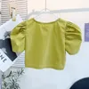 Conjuntos de roupas verão criança roupas manga curta único botão flare calças verde 2 peça designer meninas 18m-7t