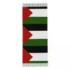 Foulards personnalisés imprimés Palestine Plag Long Pile Fringe Hommes Écharpe Anti-Chill