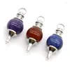 Pendant Necklaces Natural Quartz Stone Pendants Amethysts Red Agates Lapis Purple Crystal Radiesthesia Pendulum Pendulos For Dowsing