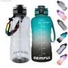 Wasserflasche, große Wasserflasche mit Strohhalm, motivierender Zeitmarkierung und Riemen, Bpa-frei, tragbar, für Fitnessstudio, Sport, Fitness, Outdoor, Reisen, Trinkkrug Q231123