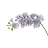 Dekorativa blommor 9 huvud Artificiell orkidégren Simulering Plastiska phalaenopsis Flower Picks Desktop Floral Arrangement Hem