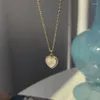 Catene Collana con ciondolo a forma di cuore alla moda Catena di opali Lucido Donna Temperamento Gioielli Girocollo Regali di nozze