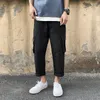 Pantalones para hombres icclek otoño casual de la pierna recta, los pantalones holgados de nueve puntos de nueve puntos