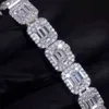 Designer smycken mode hiphop smycken 7mm 10mm 925 sterling silver vvs baguette moissanite diamant isad ut socker tennisarmband för män