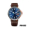 ساعة معصم 326905 أسود ACES Mark Mens Amens Watch DLC White Dial Leather Pheetime 2023 Luxury Top Brand Reloj Hombre Montre Pour