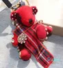 Brand Kawaii bear keychain vintage cartoon doll car charm accessories women bag accessories