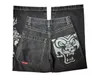 Jeans pour hommes Streetwear JNCO Y2K Rétro Hip Hop Dessin animé Tigre Graphique Baggy Pantalon Noir Hommes Harajuku Gothique Pantalon à Jambes Larges 231122