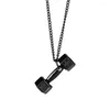 Pendant Necklaces Men's Chain Choker Titanium Dumbbells Pendants Punk Chains Men Original Gifts Fitness Promotional