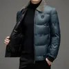 Men's Jackets High end men's winter down cotton jacket 2023 clothing Fashion embroidered Casual thickened warm flip collar coat 231122