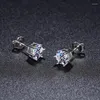 Boucles d'oreilles rondes en Moissanite magnétique, 1ct, en argent Sterling 925, couleur D VVS1, Moissanite, cadeau pour femmes