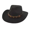 Boinas de couro chapéus de cowboy para homens adultos moda casual ao ar livre de inverno tampa de palha leve