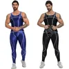 Active Pants Sexy Satin Men Gloss Yoga Tights Fitness Leggings Streetwear Athletic Quick-Torking Compression Oly Form-Montering Vest