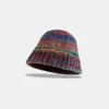 Crowd Design Colorful Gradient Wool Pot Hat for Women in Autumn and Winter Warm Ear Protection Show Face Small Knitted Fisherman Hat 231015