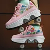 Inline Roller Skates Deformation Shoes Double Row 4Wheel with Wheels DualPurpose Sneakers Skateboard 231122