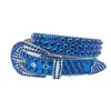 22% de réduction Ceinture Designer Nouvelle boule brillante pour femmes bleu foncé parsemée de diamants ceinture pour hommes ceinture punk