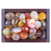 Tuindecoraties Natuurlijke kleur Agaatstenen en kristallen Gravel Small Tumbled Stone Tank Decor Healing Energy Gemstone Home Aquarium Decoratie 230422