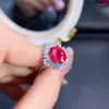 Bagues de cluster Naturel 6x8mm Pigeon Rouge Ruby Bague 925 Sterling Argent Luxe Incrusté Cadeau De Mode Pour Votre Petite Amie