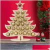 Juldekorationer År trä adventskalender chokladhållare nedräkning för älg Xmas 211105 Drop Delivery Home Garden Festive Par Dheic