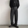 Pantalons pour hommes costume pour hommes jambe droite printemps et automne Style japonais britannique personnalité ceinture décoration décontracté grande taille pantalon