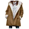 Womens Wool Blends Casual Plush Jackets Coat Loose Plus Size Linen Blus Sweatshirts Retro Buckle Autumn and Winter Warm Coats 231123