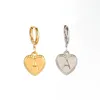 Hoopörhängen Inledande kvinnors smycken Namn Initialer Hjärta hänge rostfritt stål 26 bokstäver älskar örhänge för kvinnliga gåvor