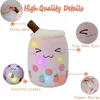 Plush Light Up brinquedos AIXINI up Boba Stuffed Bubble Tea Pillow com LED Luzes coloridas da noite brilhando super macio 231122