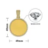 Trade hot selling 925 silver inlaid Mosang diamond round photo frame pendant Hip Hop for both men and women