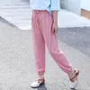 Pantaloni Bambine Pantaloni larghi rosa Pantaloni estivi Moda casual Abbigliamento per bambini Verde Gamba larga Bambino largo per 6-12 anni