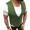 Men's Suits Brown Men's Vest Tweed Slim Fit Prom Herringbone Wool Blazer Green Red Waistcoat For Wedding Man Grooms Dress