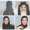 Etnische kleding Instant Chiffon Hijab met stropdas terug onder dop Effen kleur Zachte sjaal Binnenkappen voor moslimvrouwen Ramadan