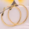 Hoop Earrings Large Gold For Women Girls 14K Real Plated Stainless Steel Silver Rounded Tube Big 40mm