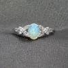 CoLife Jewelry Ring aus 100 % natürlichem Opal für Damen, 0,4 ct, australischer Opal, Silberring, massiver Opalschmuck aus 925er Silber